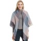 European and American autumn and winter new thickened double-sided checkered fringed square scarf and scarf, women's scarf shawl manufacturer European and American autumn and winter new thickened double-sided checkered fringed square scarf and scarf, women's scarf shawl manufacturer