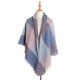 European and American autumn and winter new thickened double-sided checkered fringed square scarf and scarf, women's scarf shawl manufacturer European and American autumn and winter new thickened double-sided checkered fringed square scarf and scarf, women's scarf shawl manufacturer