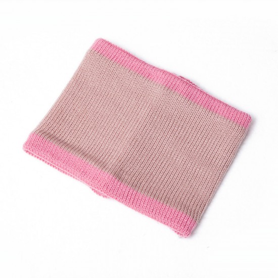 Korean autumn and winter new style My Little Pony's color-blocked children's pom-pom knitted hat and thickened scarf set Korean autumn and winter new style My Little Pony's color-blocked children's pom-pom knitted hat and thickened scarf set