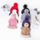 Korean autumn and winter new style My Little Pony's color-blocked children's pom-pom knitted hat and thickened scarf set Korean autumn and winter new style My Little Pony's color-blocked children's pom-pom knitted hat and thickened scarf set