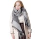 Factory direct supply for export to Europe and America autumn and winter thickened women's shawls with loop yarn, black and gray checkered diagonal scarves in stock Factory direct supply for export to Europe and America autumn and winter thickened women's shawls with loop yarn, black and gray checkered diagonal scarves in stock