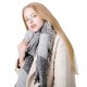 Factory direct supply for export to Europe and America autumn and winter thickened women's shawls with loop yarn, black and gray checkered diagonal scarves in stock Factory direct supply for export to Europe and America autumn and winter thickened women's shawls with loop yarn, black and gray checkered diagonal scarves in stock