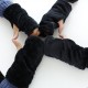 Cross-border supply winter new thickened flannel half-finger gloves for men and women, leopard print solid color black gloves wholesale Cross-border supply winter new thickened flannel half-finger gloves for men and women, leopard print solid color black gloves wholesale