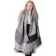 Factory direct supply for export to Europe and America autumn and winter thickened women's shawls with loop yarn, black and gray checkered diagonal scarves in stock Factory direct supply for export to Europe and America autumn and winter thickened women's shawls with loop yarn, black and gray checkered diagonal scarves in stock
