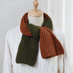 Korean autumn and winter new style gold coin needle color-blocked woolen scarf, women's small scarf, scarf, wholesale from Tonglu factory