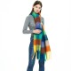 Thickened winter scarves and shawls for European and American trade, long rainbow checkered imitation mohair and flowing Suergram scarves for women Thickened winter scarves and shawls for European and American trade, long rainbow checkered imitation mohair and flowing Suergram scarves for women