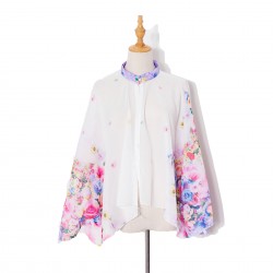 Summer new button sun-protective clothing for driving and cycling, women 's cardigan printed anti-嗮 thin shawl sunshade cape