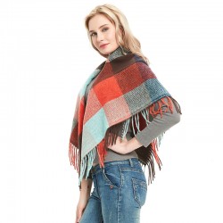 Factory direct supply for cross-border export to Europe and America, autumn and winter men's and women's scarves, fringed tassels, checkered square scarves, shawls
