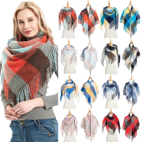 Factory direct supply for cross-border export to Europe and America, autumn and winter men's and women's scarves, fringed tassels, checkered square scarves, shawls Factory direct supply for cross-border export to Europe and America, autumn and winter men's and women's scarves, fringed tassels, checkered square scarves, shawls