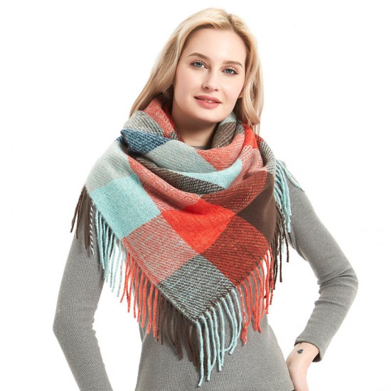 Factory direct supply for cross-border export to Europe and America, autumn and winter men's and women's scarves, fringed tassels, checkered square scarves, shawls Factory direct supply for cross-border export to Europe and America, autumn and winter men's and women's scarves, fringed tassels, checkered square scarves, shawls