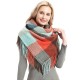Factory direct supply for cross-border export to Europe and America, autumn and winter men's and women's scarves, fringed tassels, checkered square scarves, shawls Factory direct supply for cross-border export to Europe and America, autumn and winter men's and women's scarves, fringed tassels, checkered square scarves, shawls