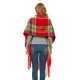 New autumn and winter style European and American loop yarn polyester women's warm thickened thick beard, thick tassel and fine checkered scarf for foreign trade New autumn and winter style European and American loop yarn polyester women's warm thickened thick beard, thick tassel and fine checkered scarf for foreign trade