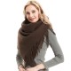 Factory direct supply of European and American style autumn and winter men's and women's full polyester knitted solid color fringed square scarves and scarves wholesale