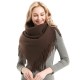 Factory direct supply of European and American style autumn and winter men's and women's full polyester knitted solid color fringed square scarves and scarves wholesale