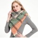 Amazon's popular cross-border European and American spring, autumn and winter women's loop yarn full polyester knitted plaid triangular shawls and scarves