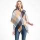 A manufacturer of cross-border best-selling European and American loop yarn, fringed, checkered, spring, autumn and winter triangular women's shawls and scarves