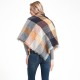 A manufacturer of cross-border best-selling European and American loop yarn, fringed, checkered, spring, autumn and winter triangular women's shawls and scarves