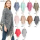 Factory direct sales for export, European and American style, looped tulle braid, thick and long tassels, autumn and winter thickened flowered shawl cape Factory direct sales for export, European and American style, looped tulle braid, thick and long tassels, autumn and winter thickened flowered shawl cape