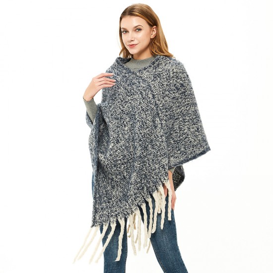 Factory direct sales for export, European and American style, looped tulle braid, thick and long tassels, autumn and winter thickened flowered shawl cape Factory direct sales for export, European and American style, looped tulle braid, thick and long tassels, autumn and winter thickened flowered shawl cape