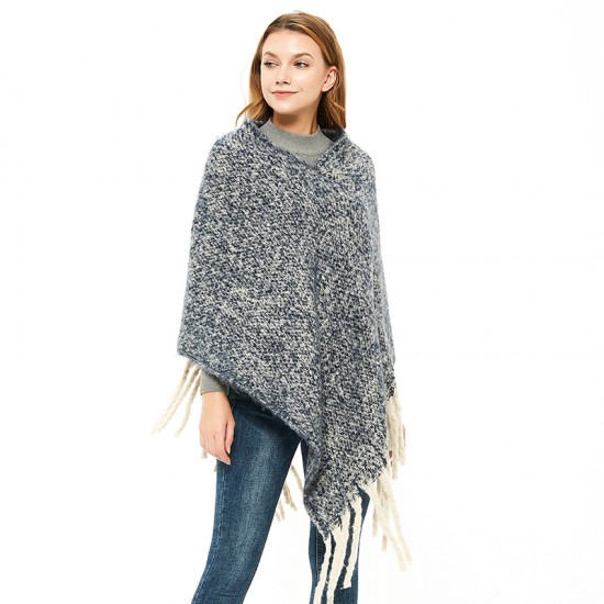 Factory direct sales for export, European and American style, looped tulle braid, thick and long tassels, autumn and winter thickened flowered shawl cape Factory direct sales for export, European and American style, looped tulle braid, thick and long tassels, autumn and winter thickened flowered shawl cape