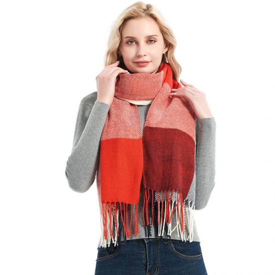Amazon's popular autumn and winter British-style couple tassel scarves and large checkered shawls for foreign trade