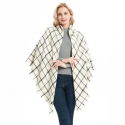 Factory direct sales, new autumn and winter style scarves, faux cashmere acrylic black beige checkered square scarves and shawls for women