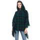 Factory direct supply of popular European and American spring, autumn, winter and Christmas green shawls, looped chiffon, checkered hooded capes Factory direct supply of popular European and American spring, autumn, winter and Christmas green shawls, looped chiffon, checkered hooded capes