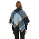 Amazon's hot autumn and winter new style European and American loop yarn shawl manufacturer blue fringed checkered square scarf Amazon's hot autumn and winter new style European and American loop yarn shawl manufacturer blue fringed checkered square scarf
