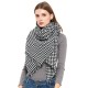 Factory direct sales and export of European and American spring, autumn and winter women's faux cashmere shawls, black and white checkered square scarves and scarves wholesale Factory direct sales and export of European and American spring, autumn and winter women's faux cashmere shawls, black and white checkered square scarves and scarves wholesale