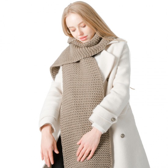 New winter Korean-style thick woolen knitted solid color scarf, thickened couple knitted scarf for men and women, batch from Tonglu manufacturer New winter Korean-style thick woolen knitted solid color scarf, thickened couple knitted scarf for men and women, batch from Tonglu manufacturer