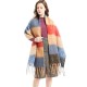 Factory direct sales of thick and coarse checkered scarves for autumn and winter, circle sand, thick braids, thick whiskers, braids, scarves and shawls