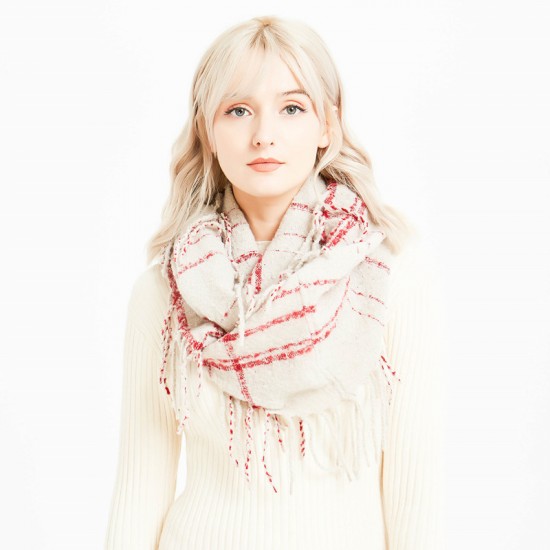 New long-flow comb acrylic loop yarn checkered neck scarf for foreign trade autumn and winter, men's and women's checkered neck scarf neck protection New long-flow comb acrylic loop yarn checkered neck scarf for foreign trade autumn and winter, men's and women's checkered neck scarf neck protection