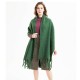 Wholesale from the manufacturer of new thickened fringed circle sand solid color scarves for women and men in autumn and winter in Europe and America