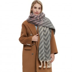 Foreign trade autumn and winter shawl, European and American new thickened scarf, imitation mohair knotted thick braided scarf manufacturer