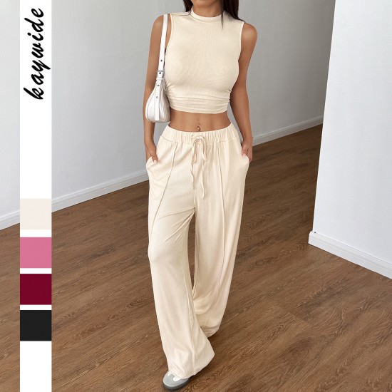 Diyun's European and American casual and simple style sleeveless vest straight-leg pants set for women's clothing Spring/Summer 2025 Amazon Independent Store Diyun's European and American casual and simple style sleeveless vest straight-leg pants set for women's clothing Spring/Summer 2025 Amazon Independent Store