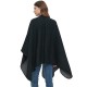 Amazon's popular export European and American autumn and winter solid color imitation cashmere double-sided black and gray split shawl manufacturer