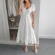 Diyun Cross-border European and American casual vacation style puffed-sleeve long dress women's clothing 2025 Summer Independent store on Amazon