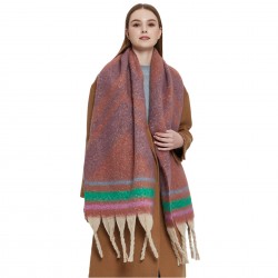 New European and American autumn and winter circle gauze mountain jacquard coarse tassel scarf in stock manufacturer for foreign trade women's shawls
