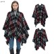 Amazon export Europe and America autumn and Winter new large cape circle sand red black checkered split shawl custom manufacturer Amazon export Europe and America autumn and Winter new large cape circle sand red black checkered split shawl custom manufacturer