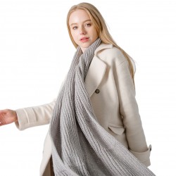 Cross-border bestseller winter solid color acrylic knitted woolen scarves for men and women couples, customizable with embroidered logos