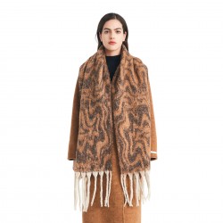 Amazon's best-selling cross-border new export European and American autumn and winter loop yarn imitation mohair water ripple jacquard scarf