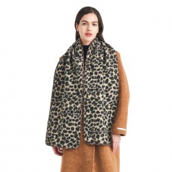 Factory direct supply of Amazon's best-selling scarves with a high-end feel, new autumn and winter circular yarn leopard print scarves for export to Europe and America