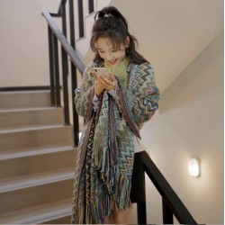 Spring and autumn Bohemian ethnic style travel shawl, summer blanket, European and American knitted blanket, office air conditioning shawl
