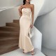 Diyun Cross-border 2025 Spring/Summer European and American French sexy Slimming Solid color strapless evening dress Dress Long Dress Women's wear