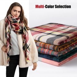 Amazon's best-selling cross-border quality products for export to Europe and America in autumn and winter, 48-piece checked square scarves, shawls and shawls wholesale manufacturer