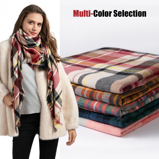 Amazon's best-selling cross-border quality products for export to Europe and America in autumn and winter, 48-piece checked square scarves, shawls and shawls wholesale manufacturer Amazon's best-selling cross-border quality products for export to Europe and America in autumn and winter, 48-piece checked square scarves, shawls and shawls wholesale manufacturer