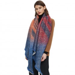 New cross-border Amazon export women's shawl, thickened looped yarn striped diagonal scarf for autumn and winter in Europe and America