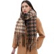 Custom manufacturer of new autumn and winter checkered scarves and shawls in Europe and America with loops, sand imitation mohair, jacquard tassels and checkered patterns Custom manufacturer of new autumn and winter checkered scarves and shawls in Europe and America with loops, sand imitation mohair, jacquard tassels and checkered patterns