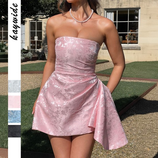 Diyun Cross-border European and American party Evening Dress, socialite style strapless dress women's clothing, Spring/Summer 2025 Amazon Export