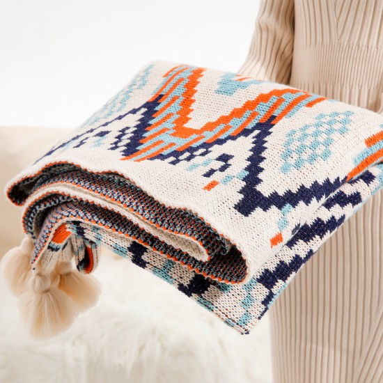 Bohemian-style spring, summer and autumn sofa covers, blankets, nap blankets, ethnic style travel tassel knitted shawls for export Bohemian-style spring, summer and autumn sofa covers, blankets, nap blankets, ethnic style travel tassel knitted shawls for export